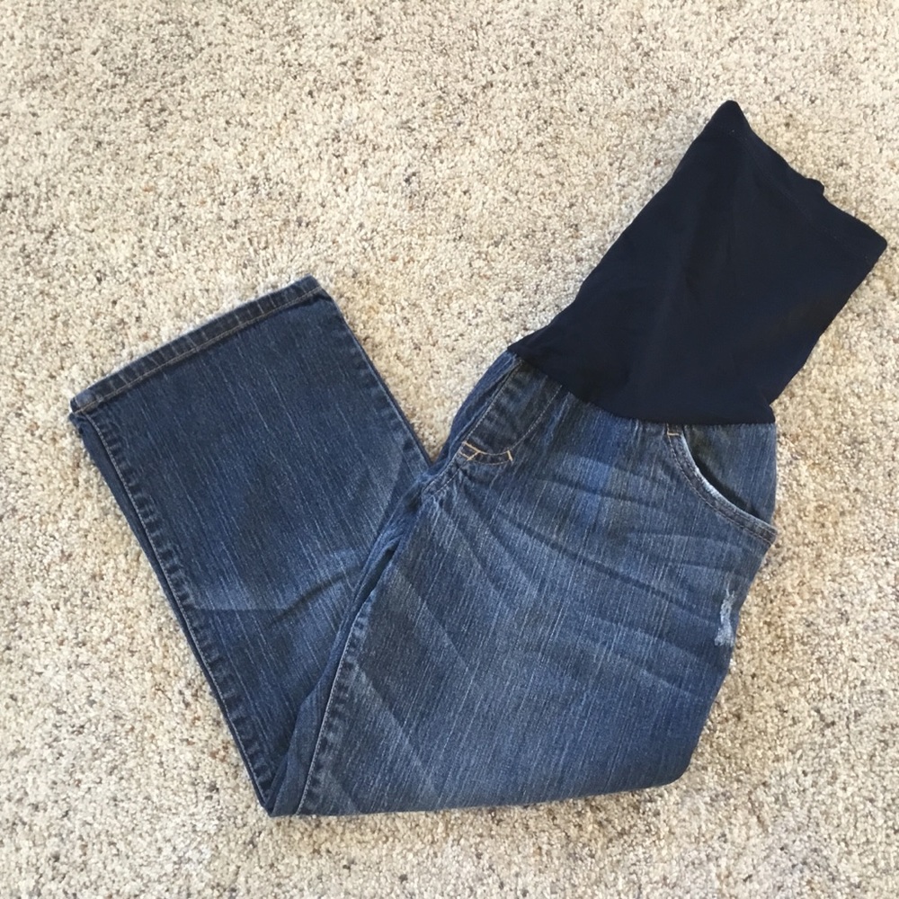 Maternity denim capris